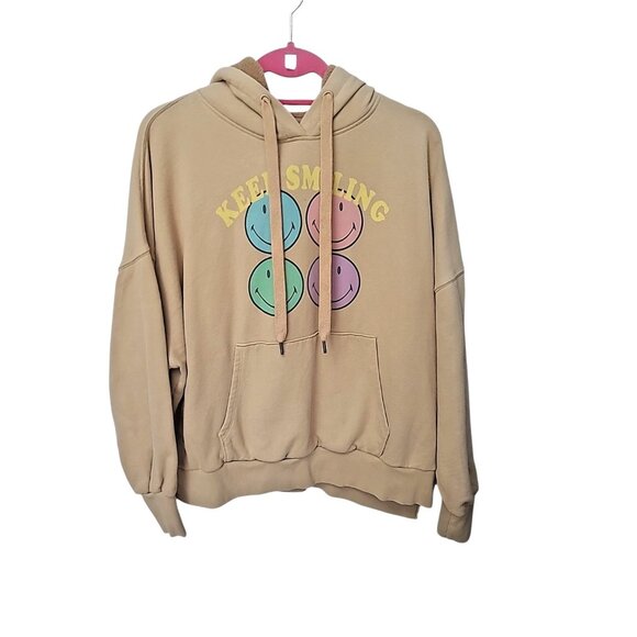 American Eagle Outfitters Tops - American Eagle Women Pullover S Big Hugs Keep Smiling Graphic Oversized Hoodie